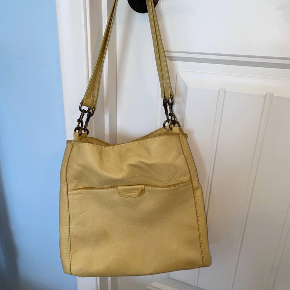 American Leather Co. pale yellow handbag